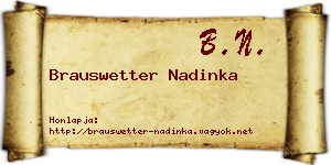 Brauswetter Nadinka névjegykártya